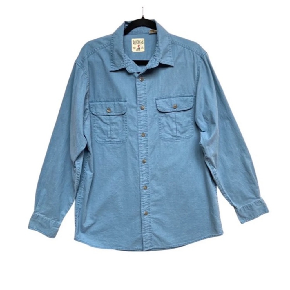 *SALE**** Red Head chambray button up work shirt size large